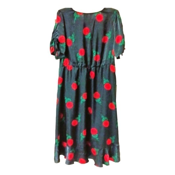 TORRID Plus Size  Rose Midi Brushed Charmeuse Wrap Dress. - Picture 10 of 16